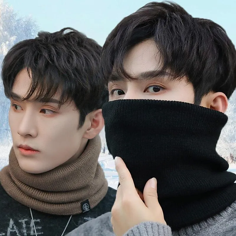 Windproof Warm Knitted Plush Thicken Wool Protect The Neck Pullover Scarf