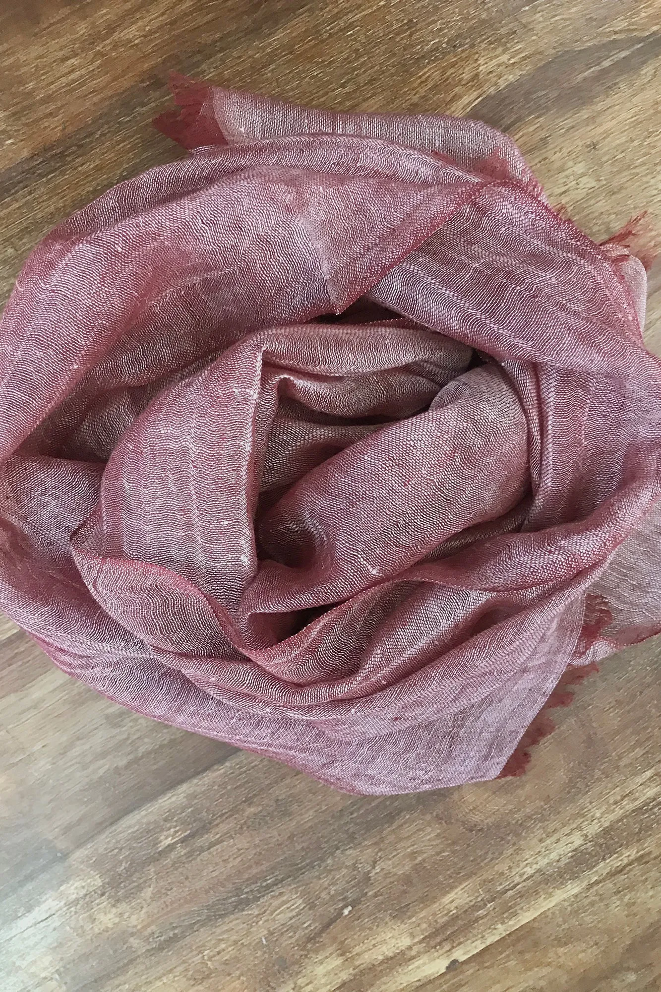 Wine Silk Linen Cashmere Scarf