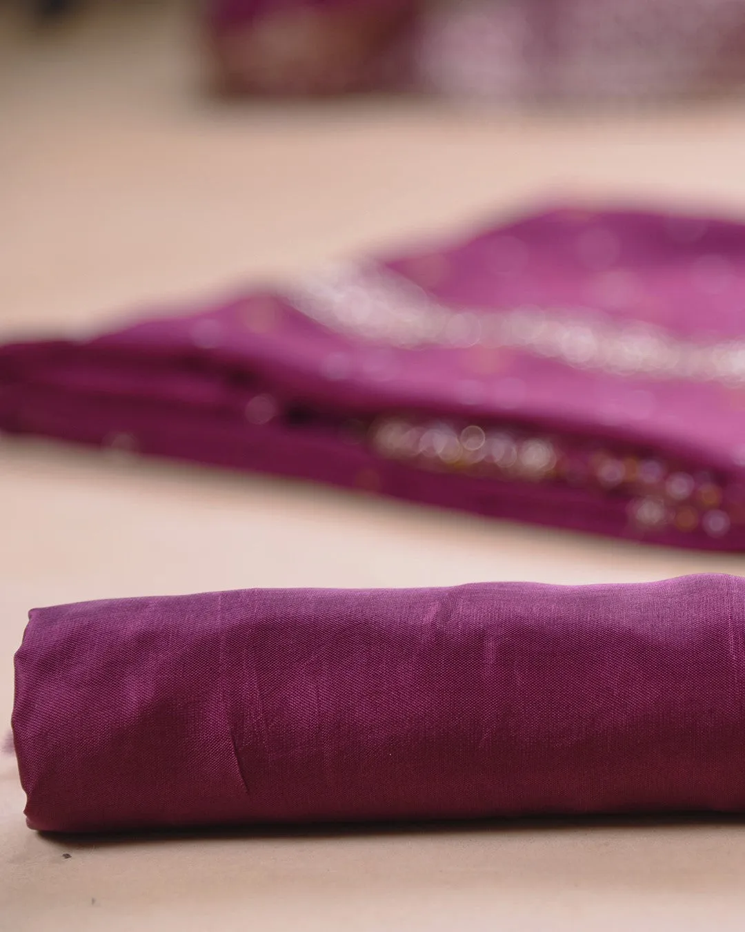 Wine Silk Viscose Blend Woven With Embroidery Unstitched Suit Fabric Set With Silk Viscose Blend Banarasi Woven Dupatta