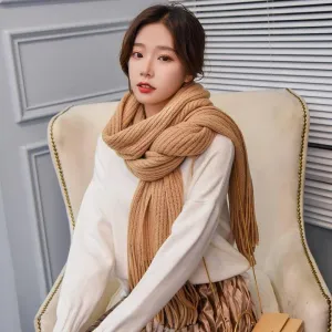 Winter Scarf Unisex 2019 Female Male Wool Sky Cashmere Scarf Pashmina Tassels Women Men Wrap Shawl