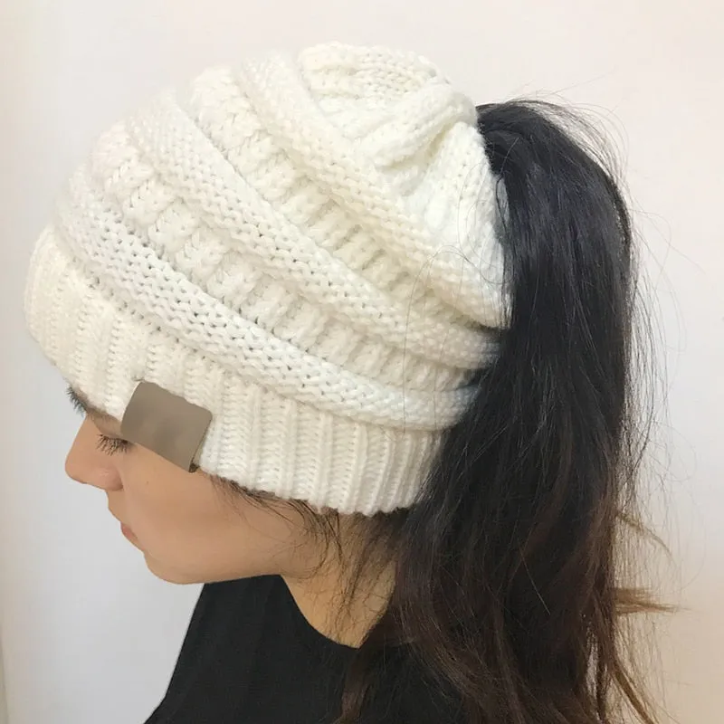 Winter Warm Ponytail Beanie