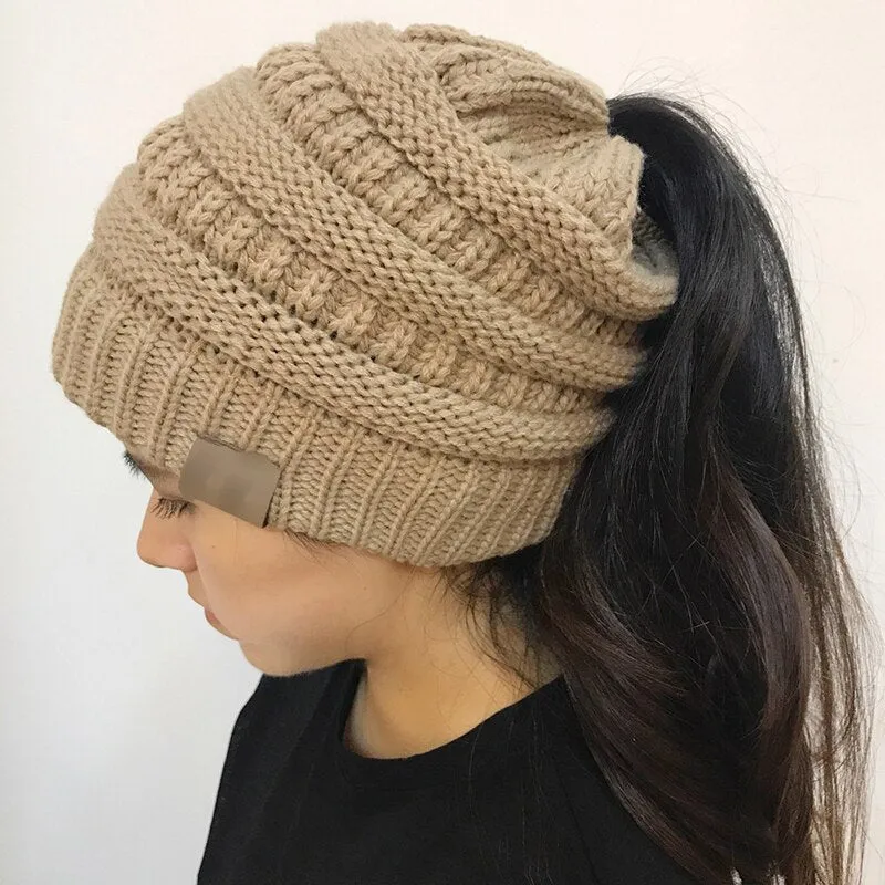 Winter Warm Ponytail Beanie