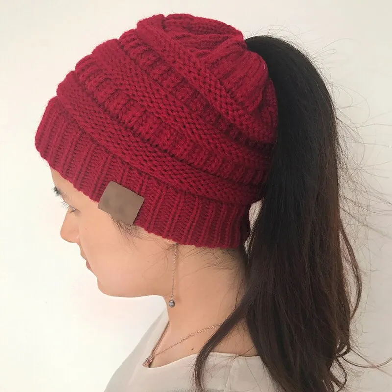 Winter Warm Ponytail Beanie