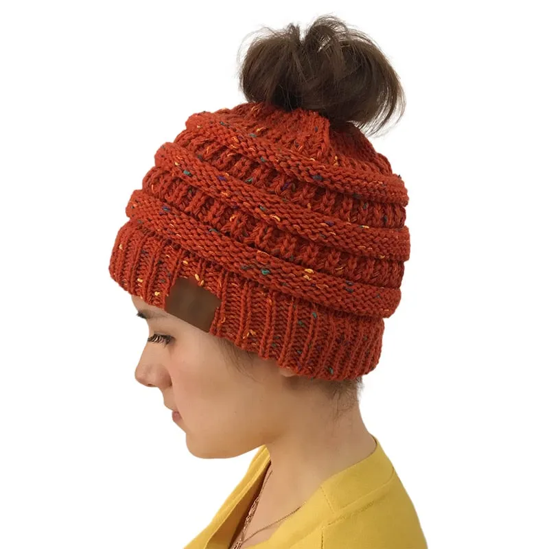Winter Warm Ponytail Beanie