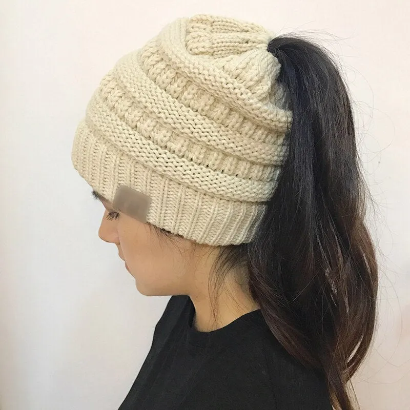 Winter Warm Ponytail Beanie