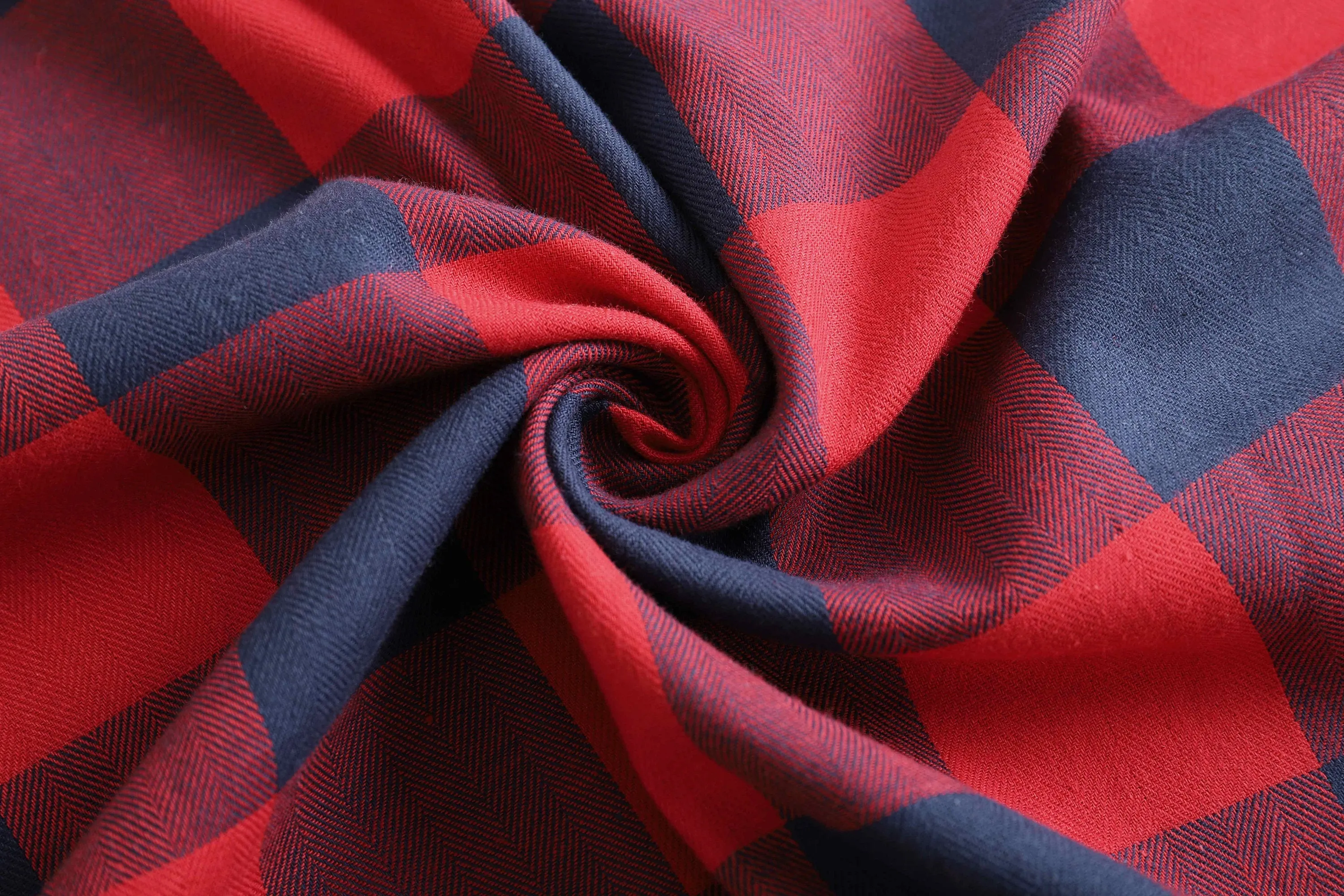 Women Buffalo Plaid Infinity Scarf Red and Navy Blue, 100% Cotton  Flannel Infinity Scarf