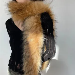 Women Faux Fox Fur long Scarf Men Winter Warm Thickened Lengthened Scarf Neck Fur Collar Dress Cape Sexy Party Dress Shawls