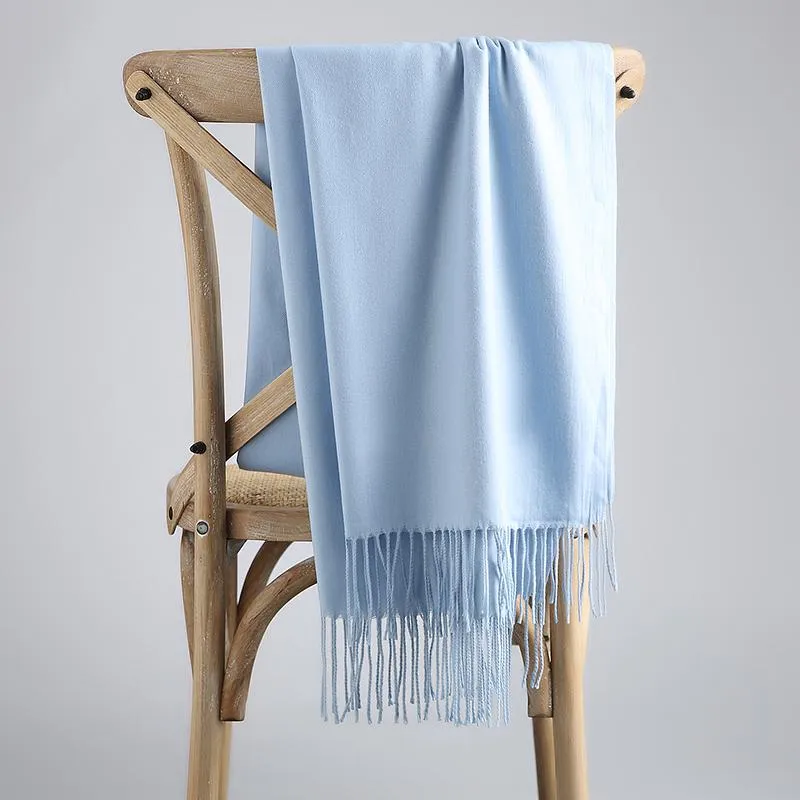 Women Lady Winter Scarf Cashmere Long Scarf Wrap Shawl Solid Knit Scarf Pashmina