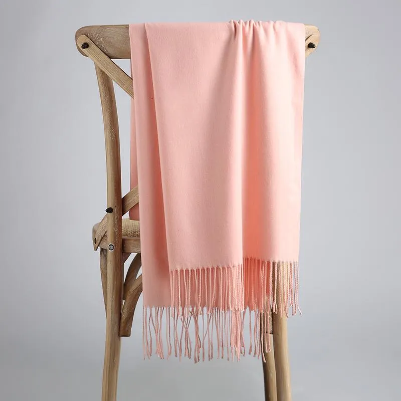 Women Lady Winter Scarf Cashmere Long Scarf Wrap Shawl Solid Knit Scarf Pashmina