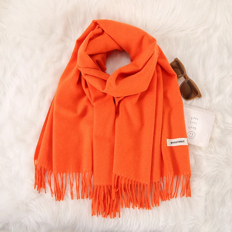 Women's Fashionable All-match Cashmere Tassel Double-sided Scarf