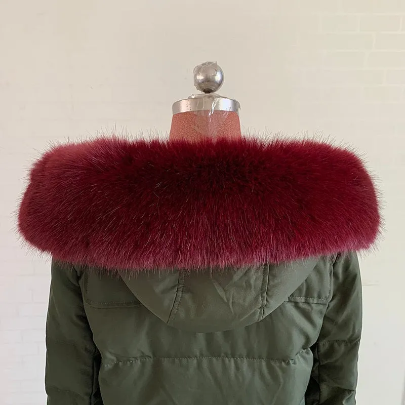 Women's Faux Fox Fur Collar Shawl/Scarves Fur Collar Shawl For Winter Coat
