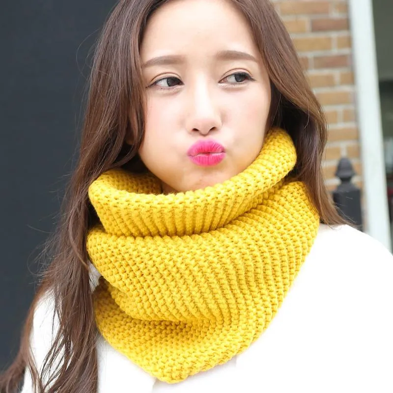 Women's Knitted Inch Scarf Knitted Warm Round Neck Scarf
