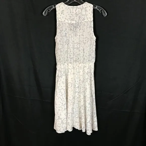 Womens Size 0 Rebecca Taylor Pure Silk Geo Floral Print Sleeveless Dress