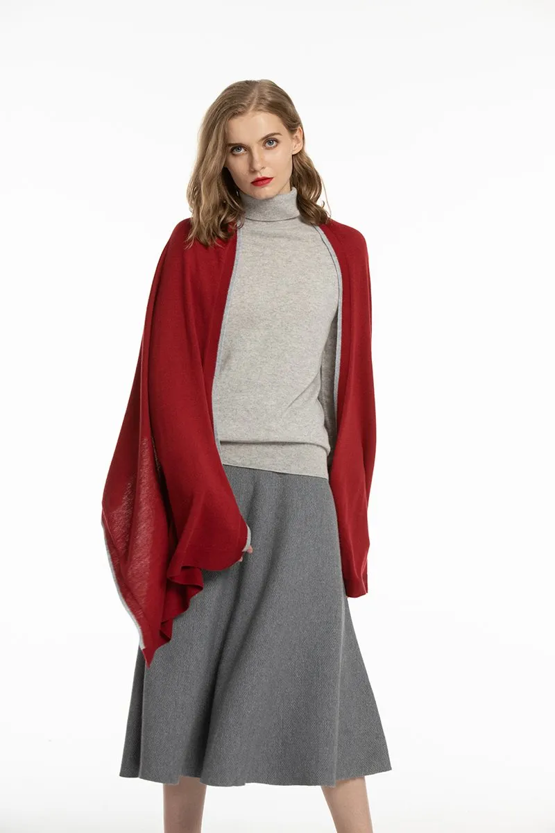 Women's Soft Knit Shawls with pockets Wool Blanket