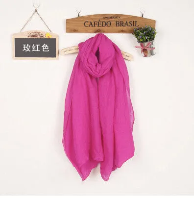 Women's Solid Color High Quality Linen Cotton Scarves For Winter/Autumn - 20 Colour