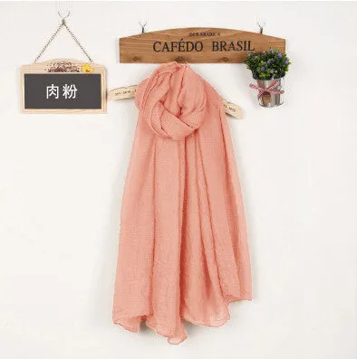 Women's Solid Color High Quality Linen Cotton Scarves For Winter/Autumn - 20 Colour