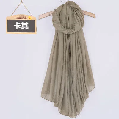 Women's Solid Color High Quality Linen Cotton Scarves For Winter/Autumn - 20 Colour