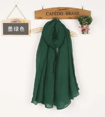 Women's Solid Color High Quality Linen Cotton Scarves For Winter/Autumn - 20 Colour