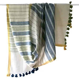 WomenWeave Handspun, Naturally Dyed Organic Cotton Shawl - WW535GM