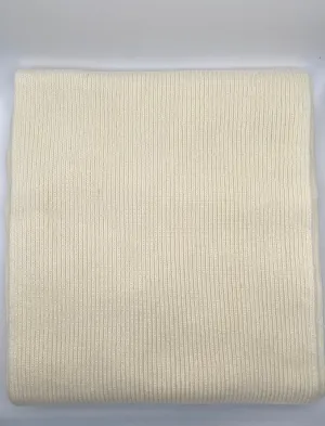Wool & Cashmere Fine Ribbed Scarf - Ivory