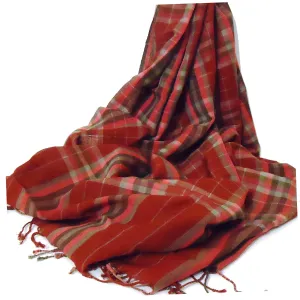 Wool & Cotton Plaid Scarf