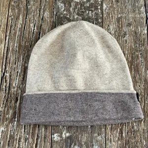 WOOL N CASHMERE BLEND DOUBLE SIDED BEANY