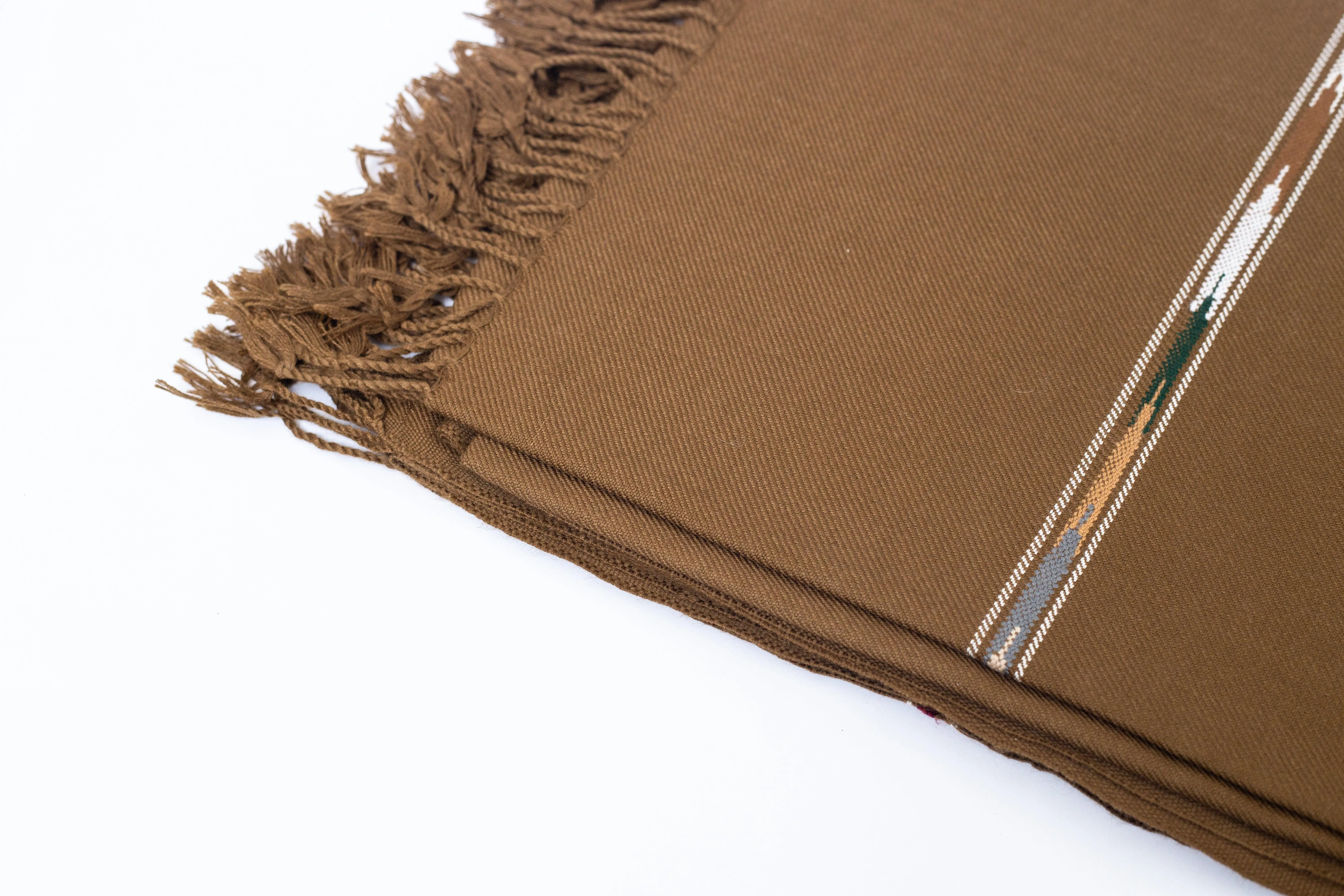 Wool Shawl (Dark Brown)