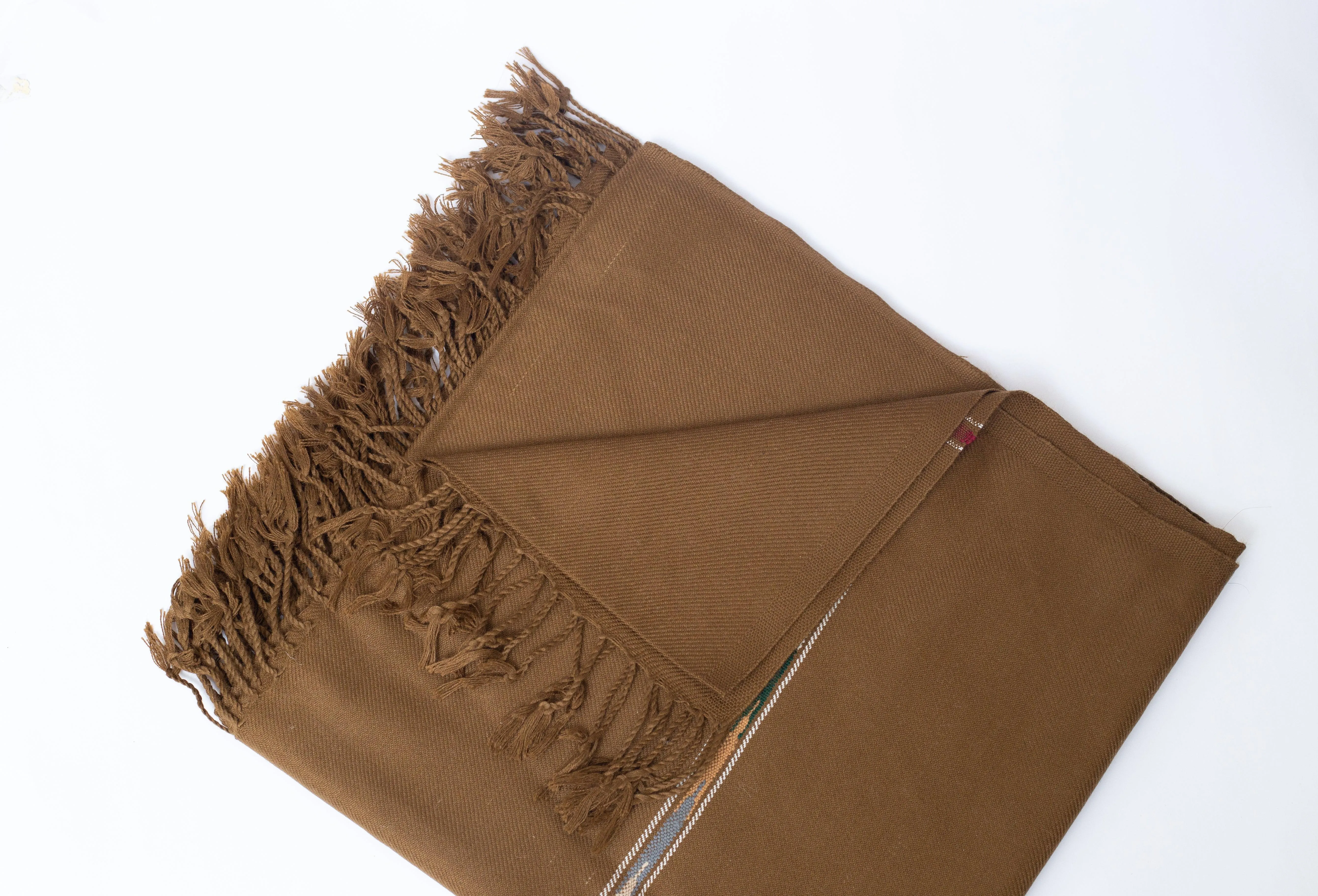 Wool Shawl (Dark Brown)