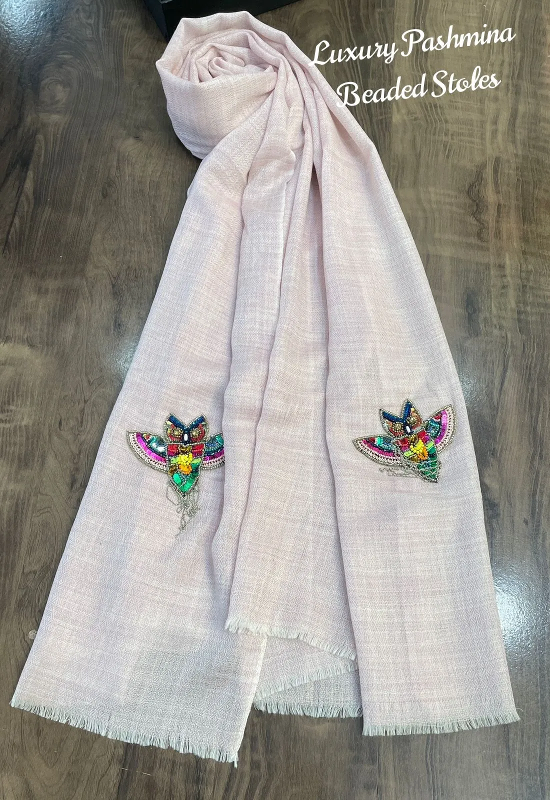 Woolen Stoles with beaded patch
