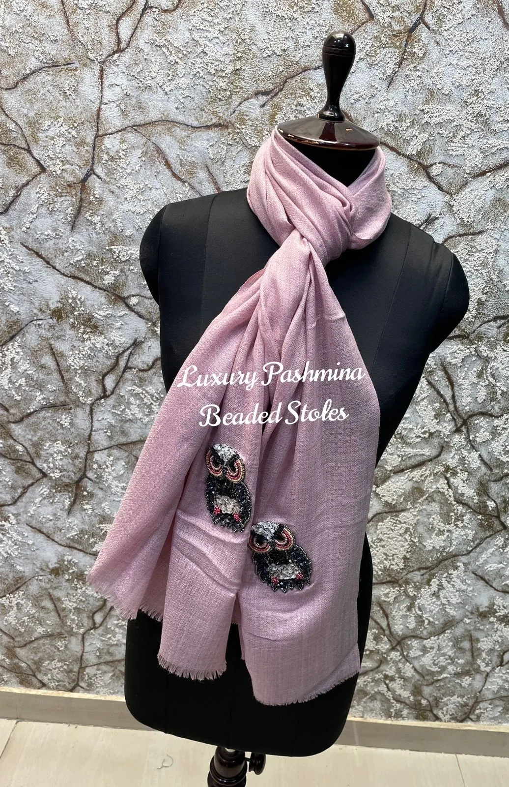 Woolen Stoles with beaded patch