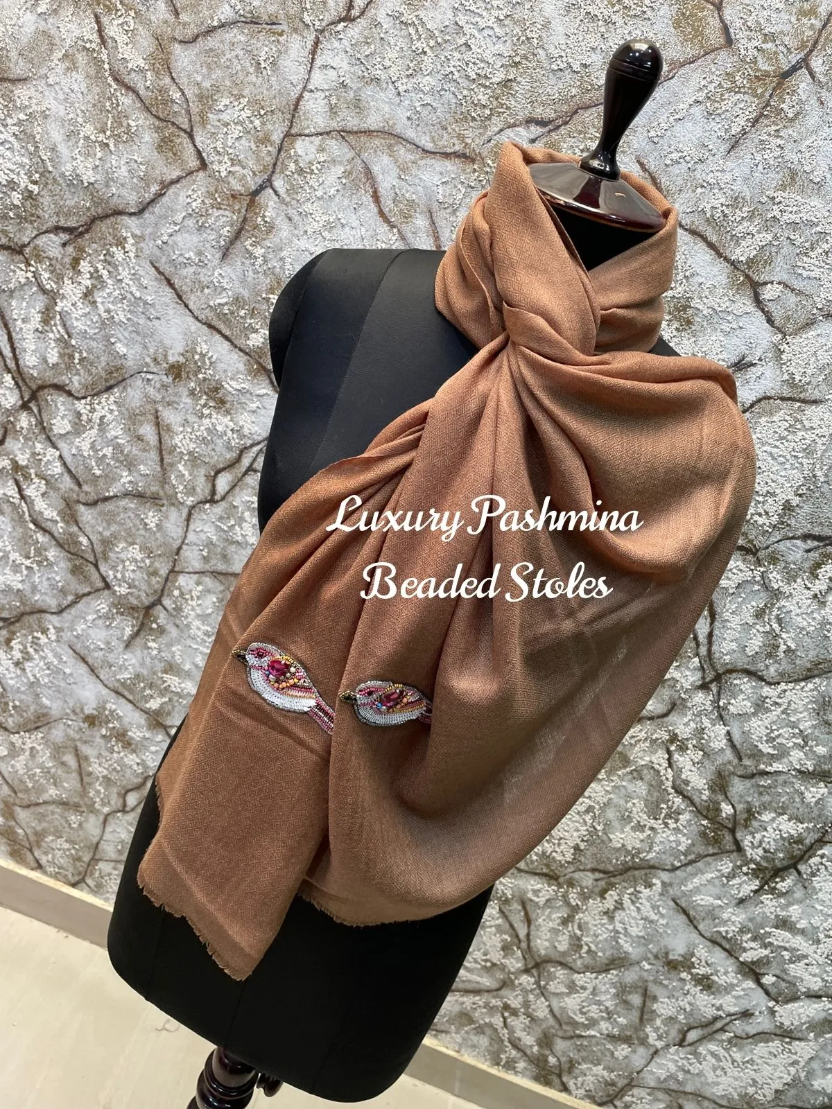Woolen Stoles with beaded patch