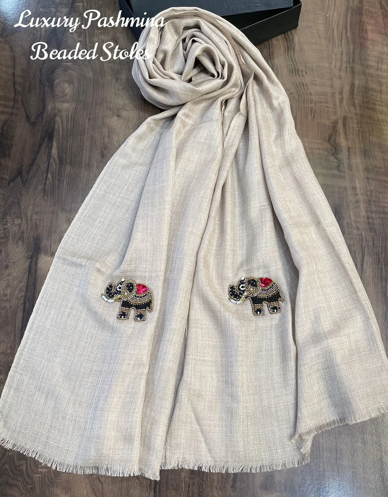 Woolen Stoles with beaded patch