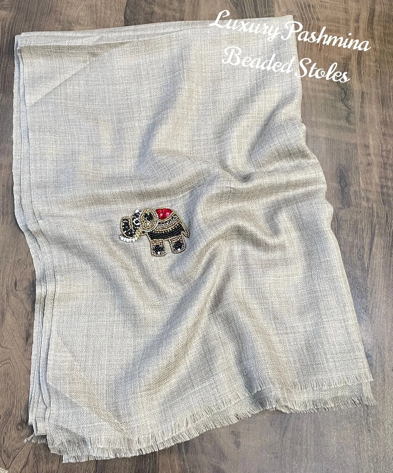 Woolen Stoles with beaded patch