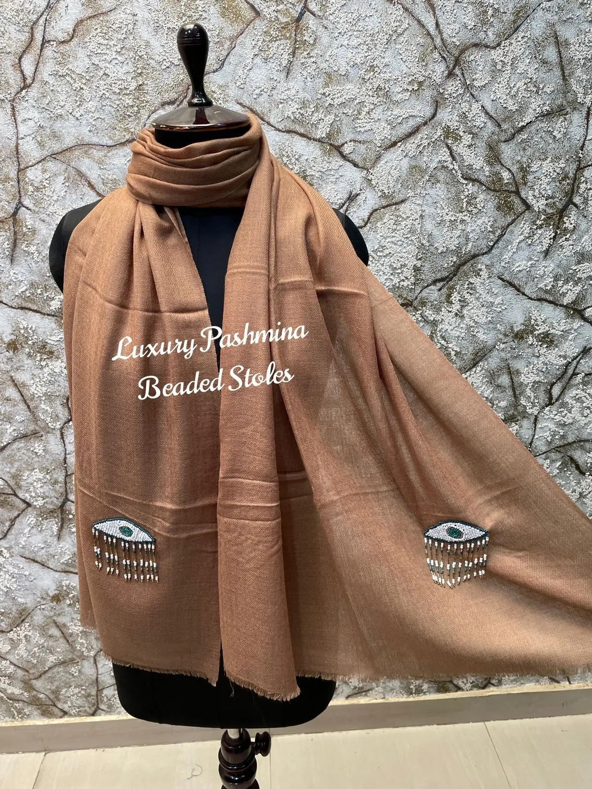 Woolen Stoles with beaded patch