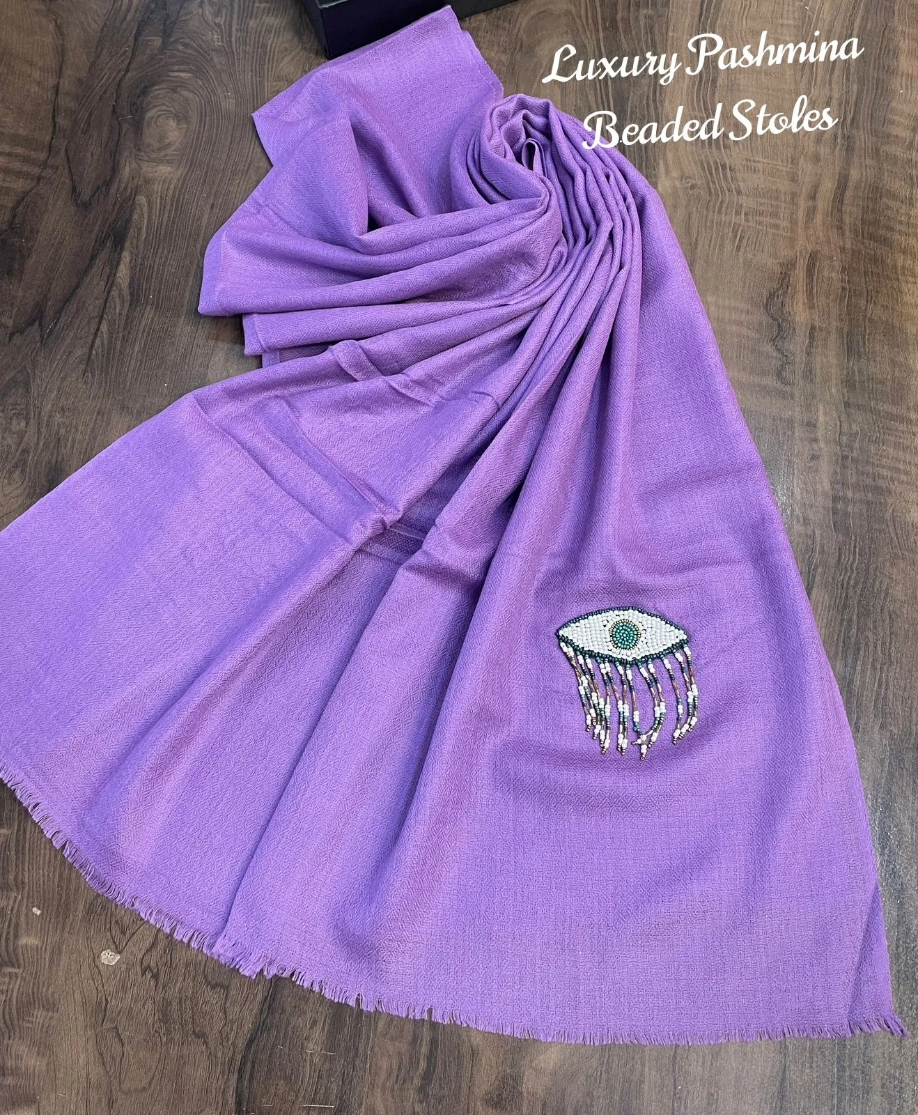 Woolen Stoles with beaded patch