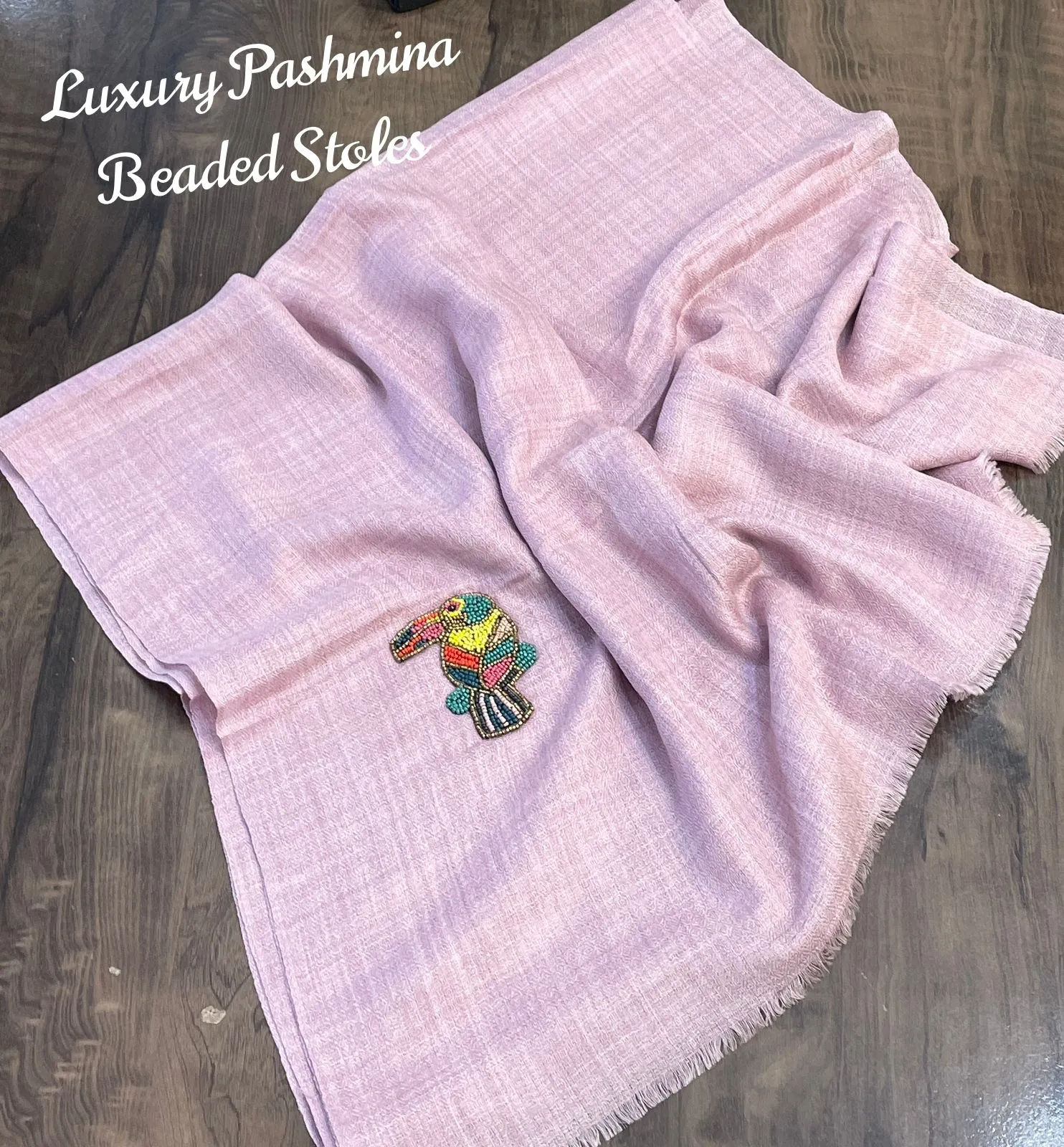 Woolen Stoles with beaded patch