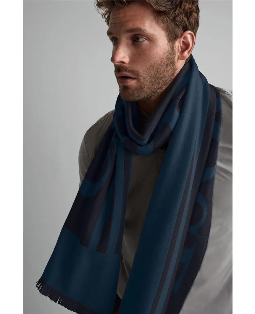Woven Logo Scarf Navy