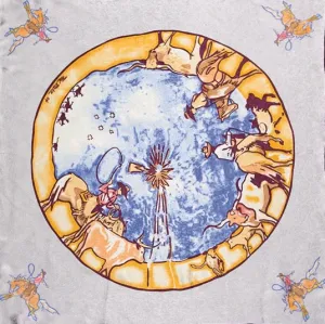 Wyoming Traders Limited Edition Silver Windmill Silk Scarf