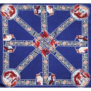 Wyoming Traders Navy Sweetie Pie Limited Edition Silk Scarf