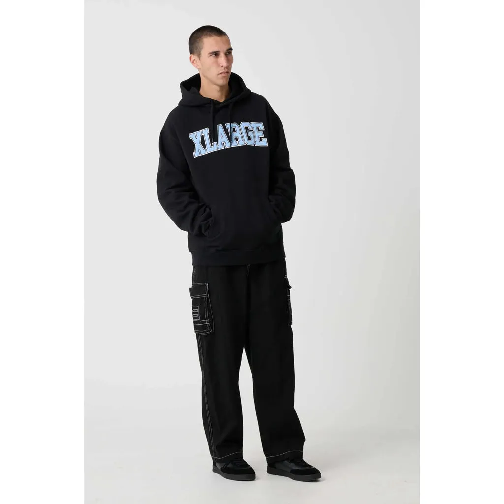 XLARGE SATIN COLLEGE HOOD - SOLID BLACK