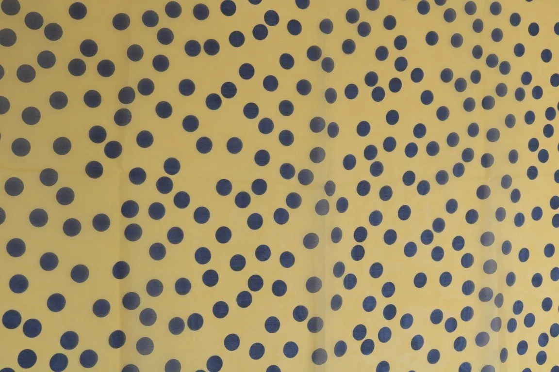 Yellow Black Polka Dotted Scarf