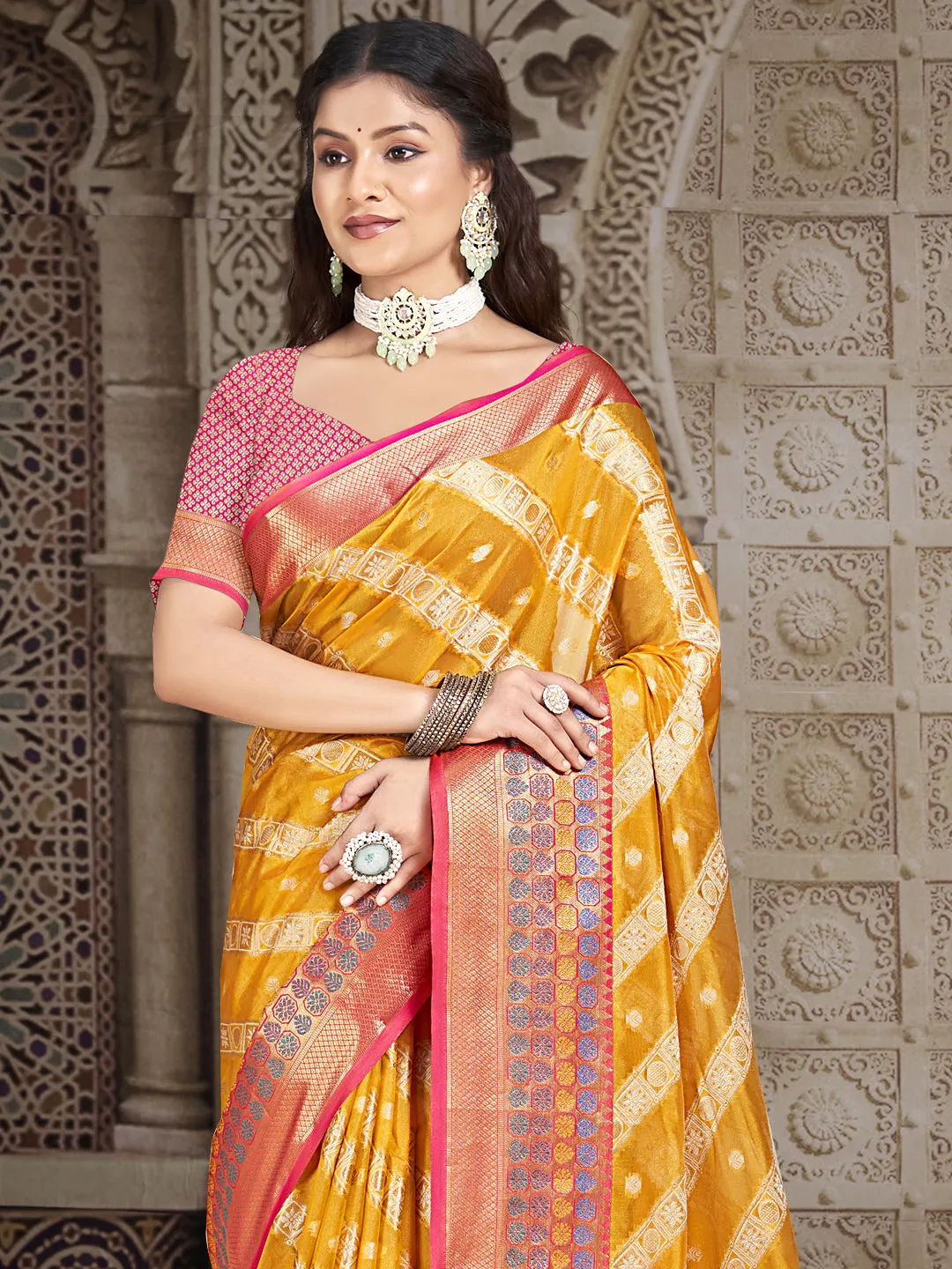 Yellow Silk Saree