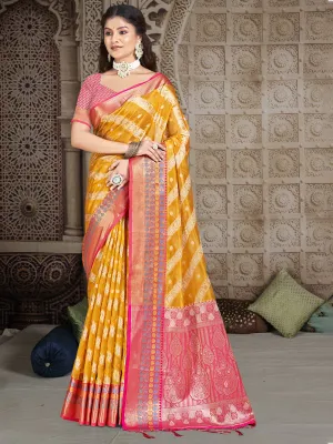 Yellow Silk Saree