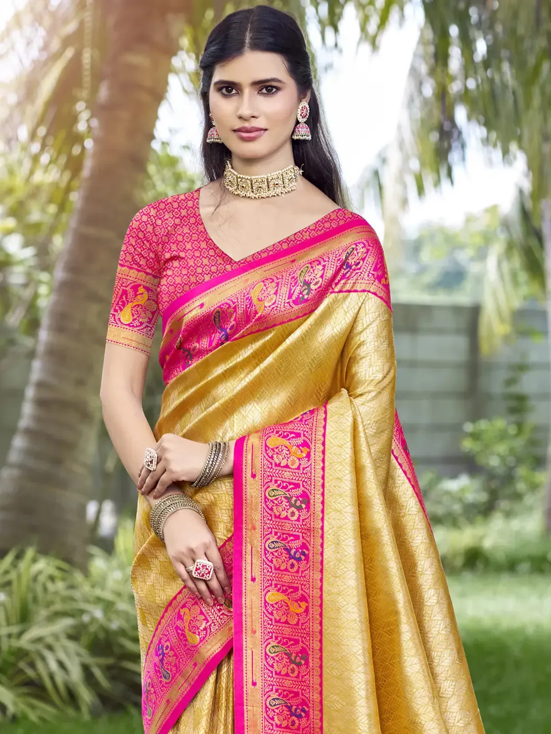 Yellow Silk Saree