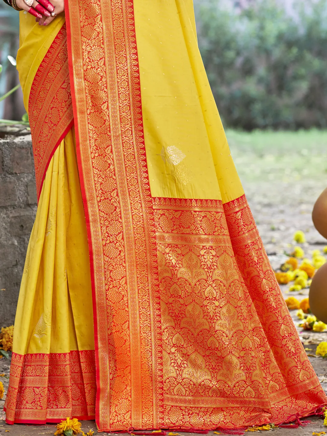Yellow Silk Saree