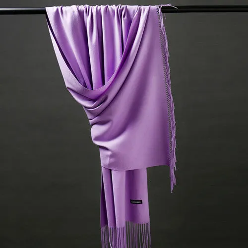 ZFQHJJ 200cmx70cm Winter Oversize Scarves Simple Fashion Warm Blanket Unisex Solid Wraps Cashmere Scarf Shawl Pashmina 20 colors