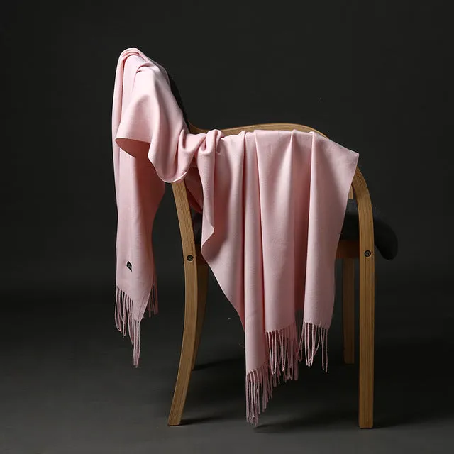 ZFQHJJ 200cmx70cm Winter Oversize Scarves Simple Fashion Warm Blanket Unisex Solid Wraps Cashmere Scarf Shawl Pashmina 20 colors