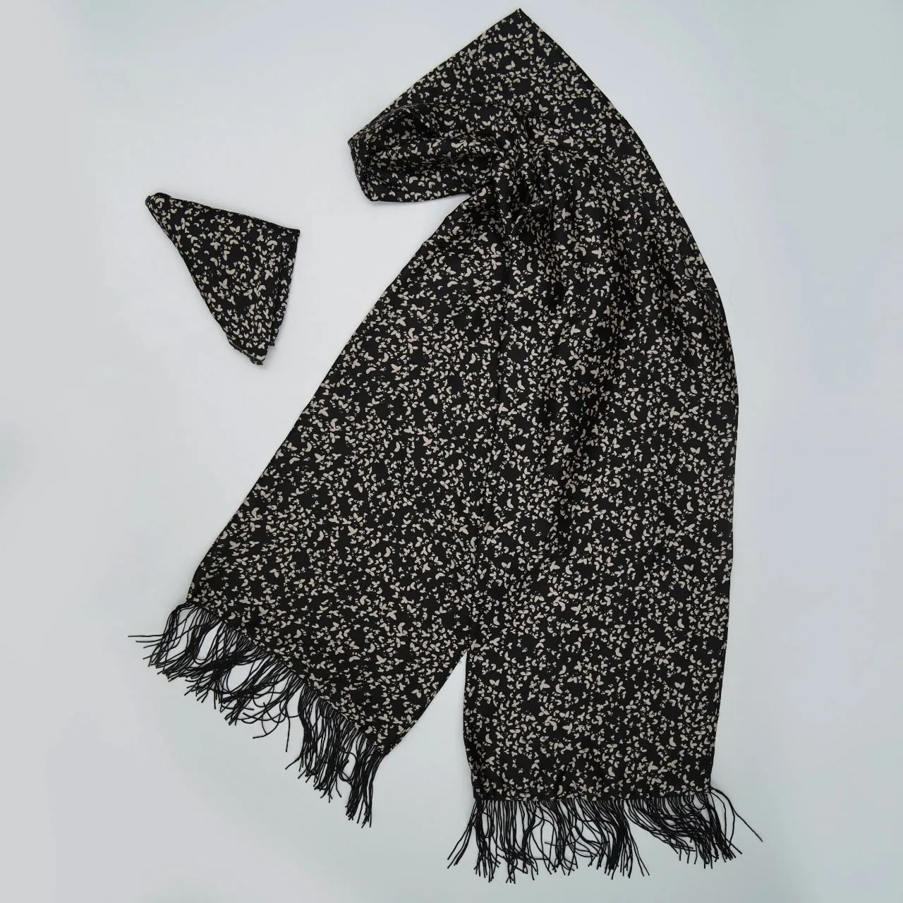ZR Black Floral Premium Silk Scarf (17)